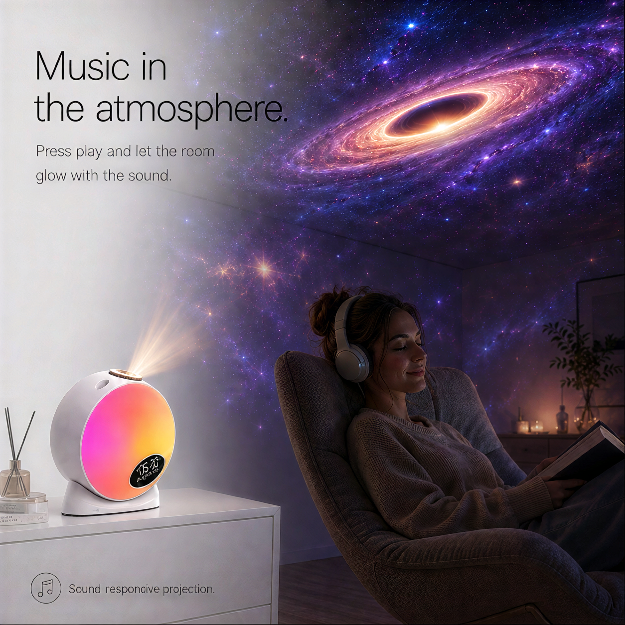 Stellar One — 3-in-1 Galaxy Projector, Speaker & Alarm Clock
