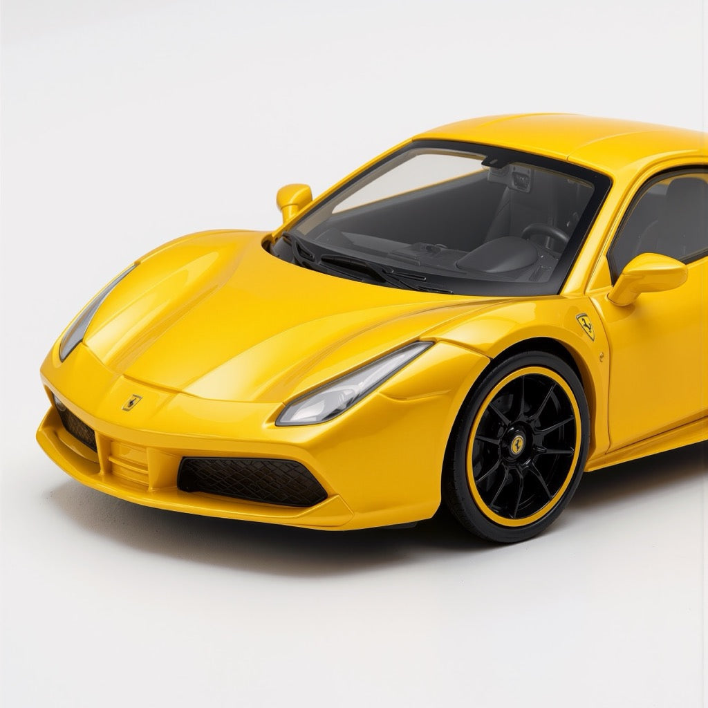 Ferrari 488 GTB Yellow Scale Model 1:64