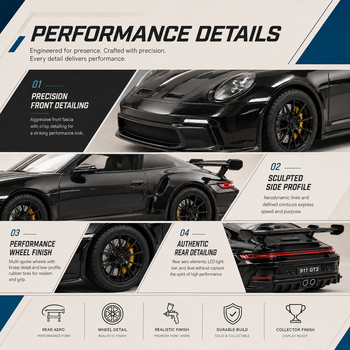 911GT3 Jet Black Metallic