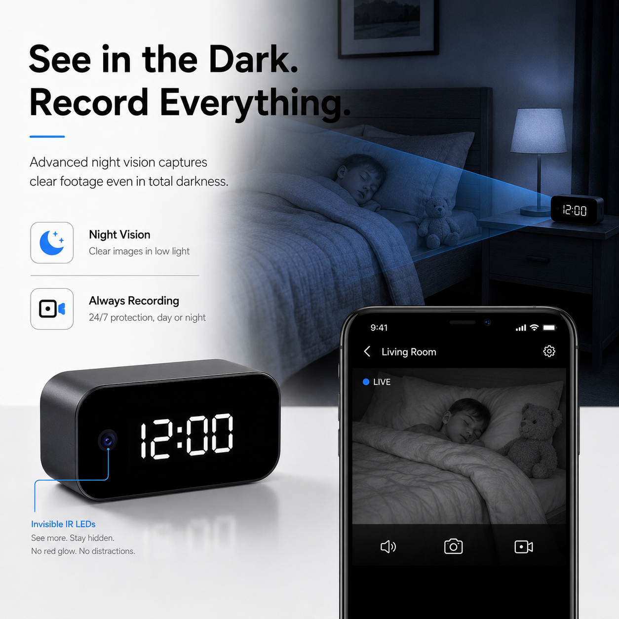 Nextguard — Discreet Security Camera Clock
