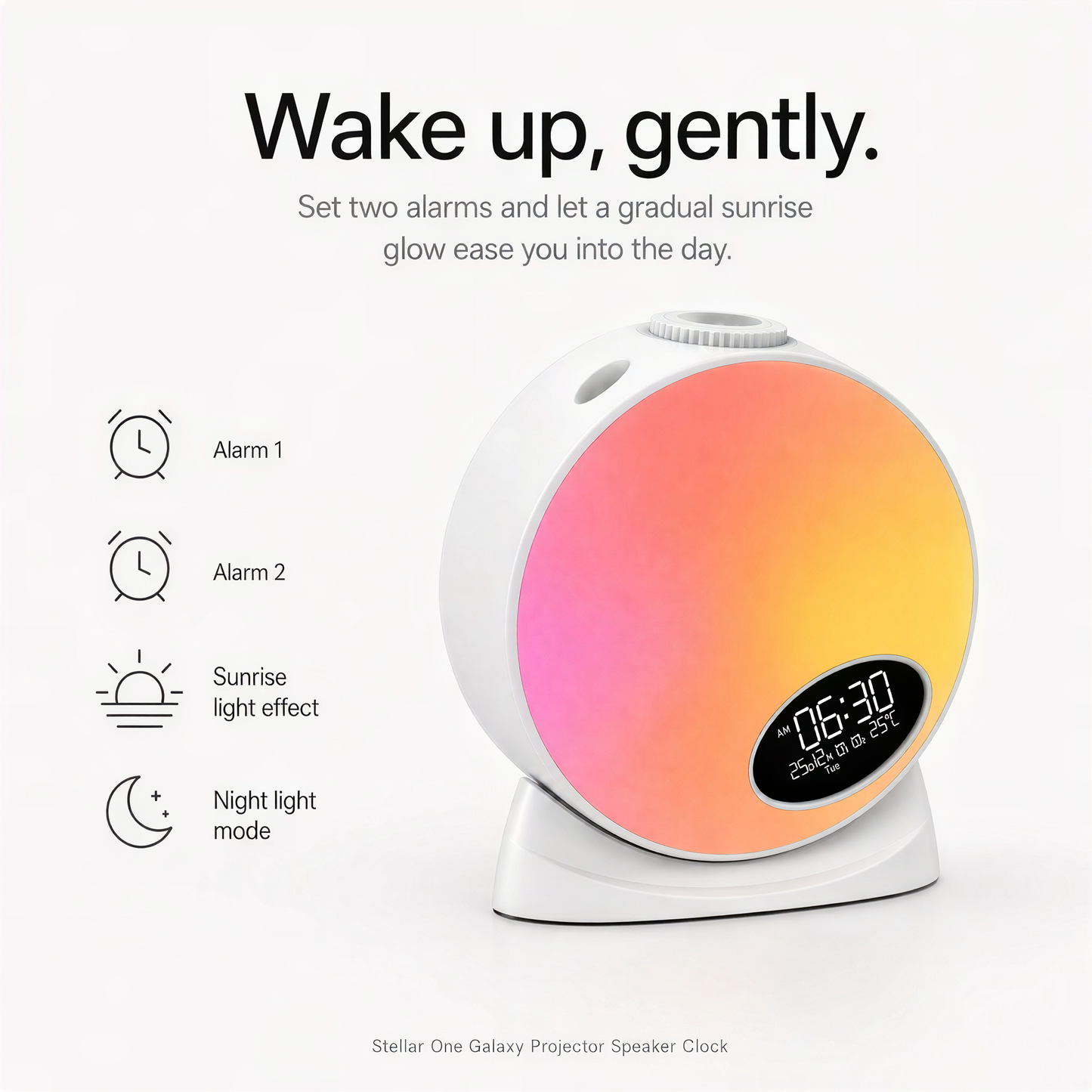 Stellar One — 3-in-1 Galaxy Projector, Speaker & Alarm Clock