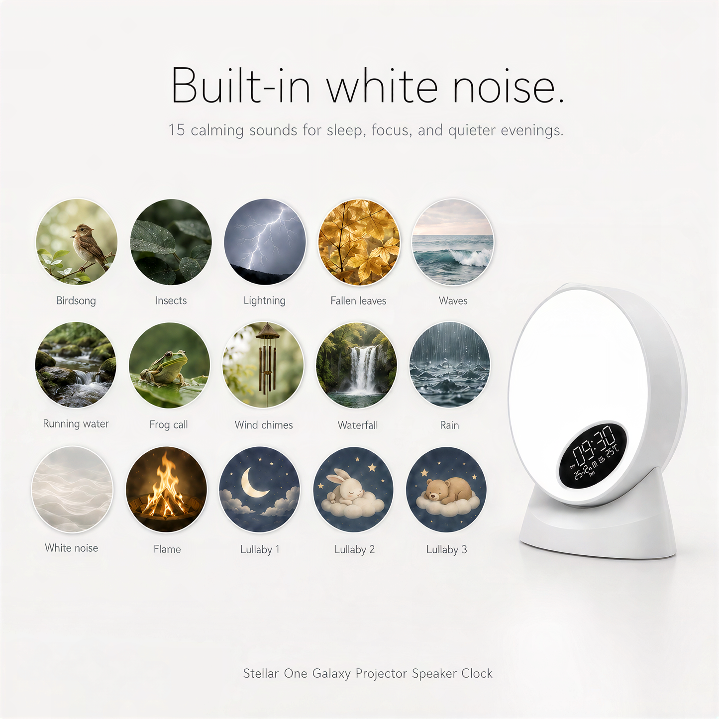 Stellar One — 3-in-1 Galaxy Projector, Speaker & Alarm Clock