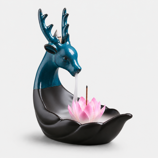 Azure Deer Lotus Backflow Burner