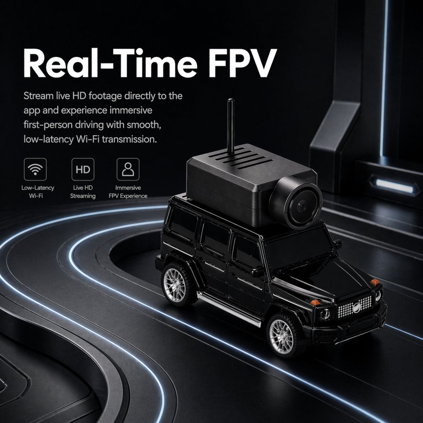 RC DriftCam Pro with Wi-Fi and App Control: Live Full HD Camera