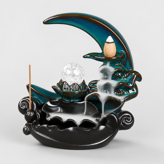 Moonlit Lotus Ceramic Backflow Burner