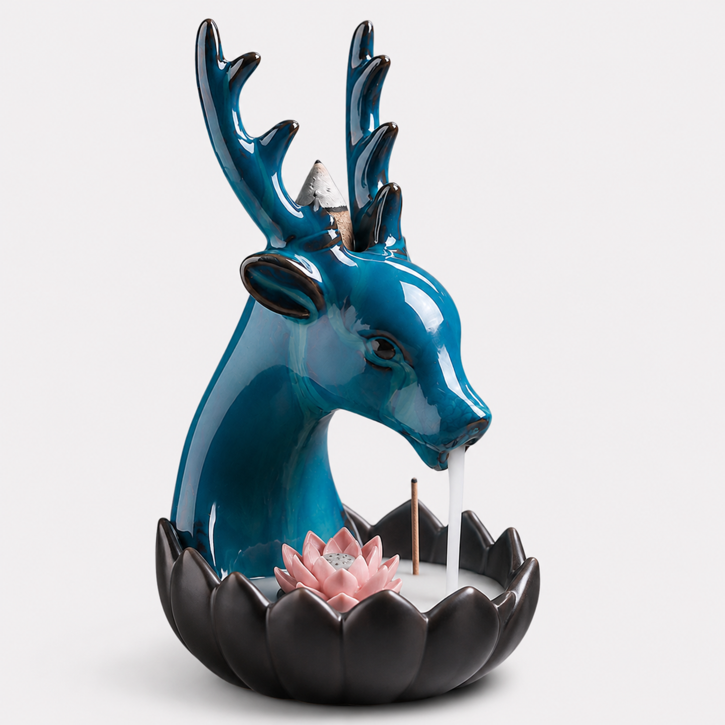 Azure Deer Lotus Backflow Burner