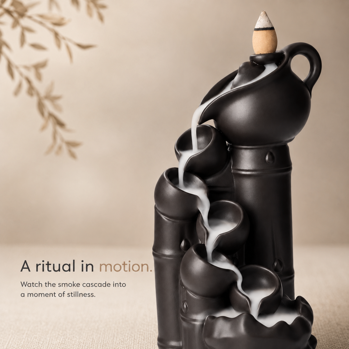 Bamboo Cascade Ceramic Backflow Burner