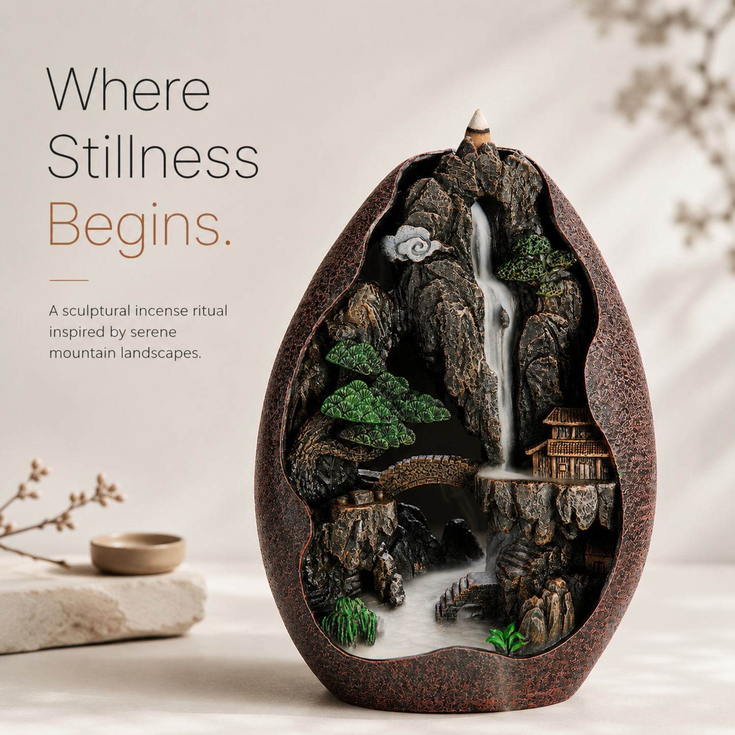 Mistwood Retreat Backflow Incense Burner