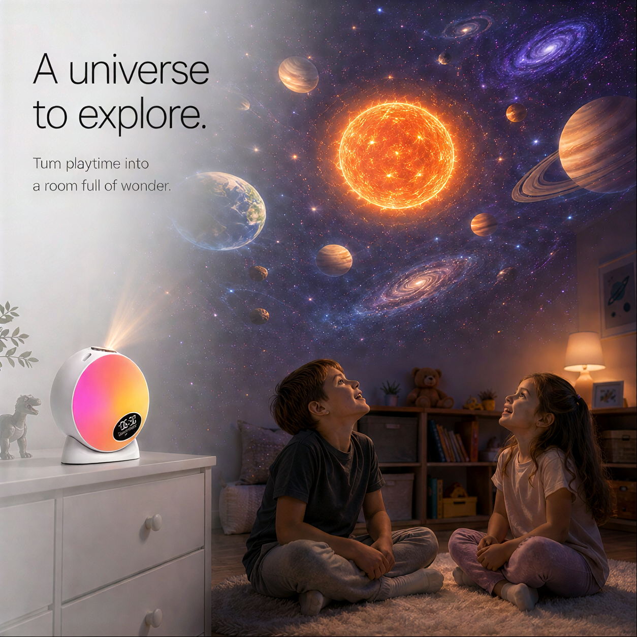 Stellar One — 3-in-1 Galaxy Projector, Speaker & Alarm Clock