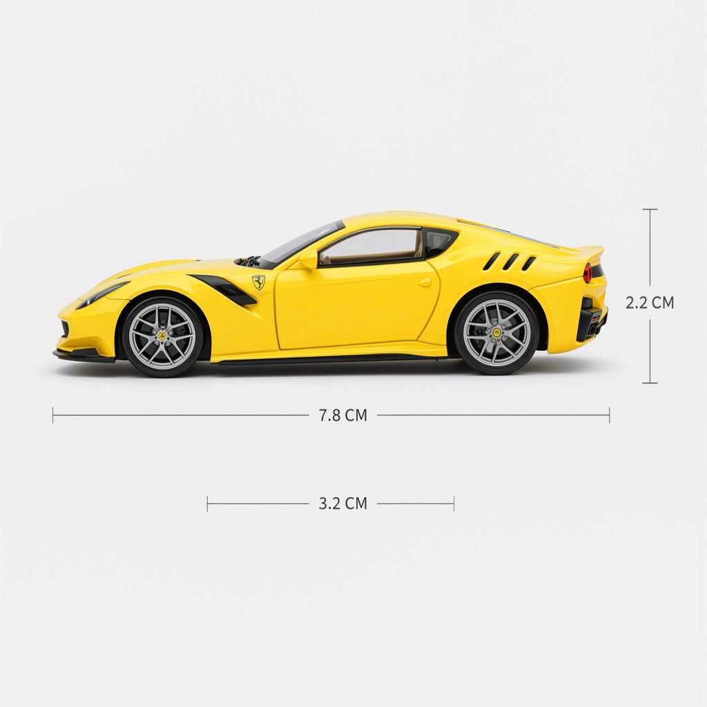 Ferrari F12tdf Yellow Scale Model 1:64