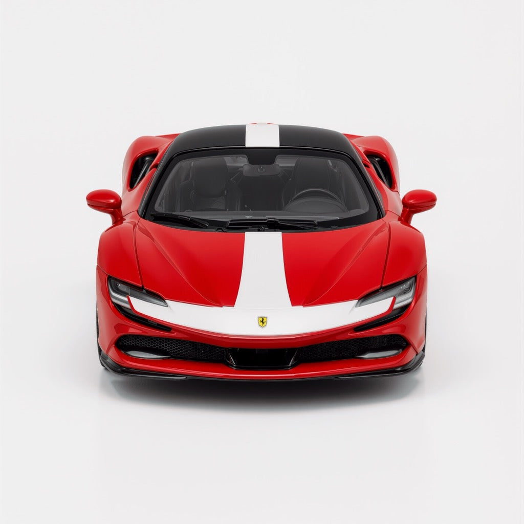 Ferrari SF90 Stradale Red White Stripe Scale Model 1:64