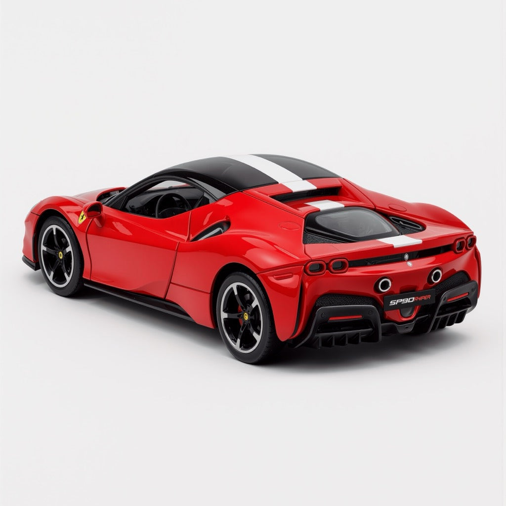 Ferrari SF90 Stradale Red White Stripe Scale Model 1:64