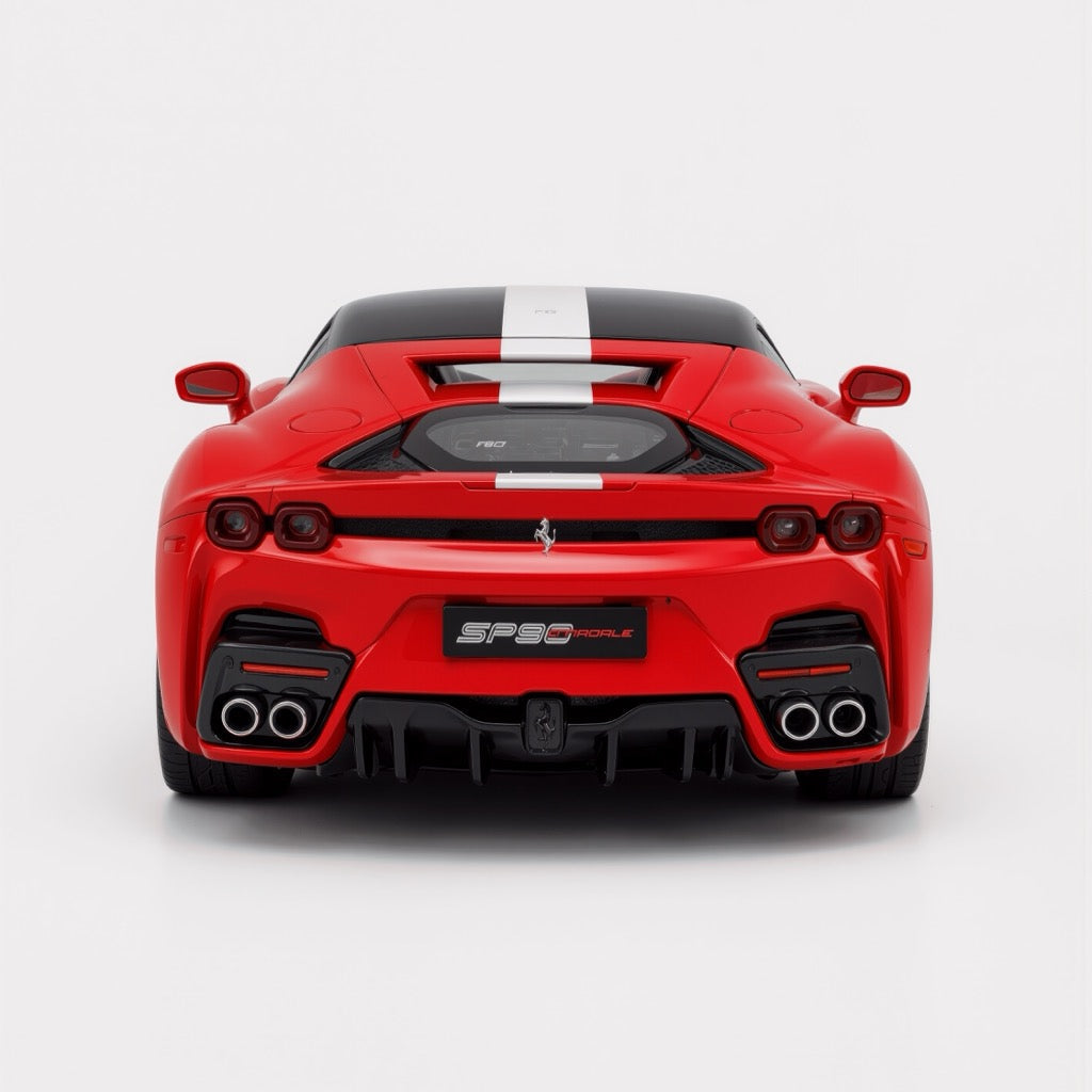 Ferrari SF90 Stradale Red White Stripe Scale Model 1:64