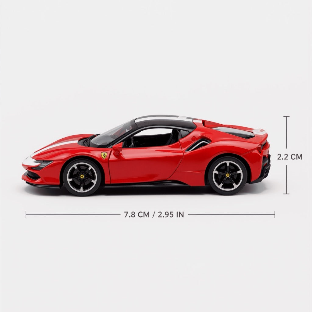 Ferrari SF90 Stradale Red White Stripe Scale Model 1:64