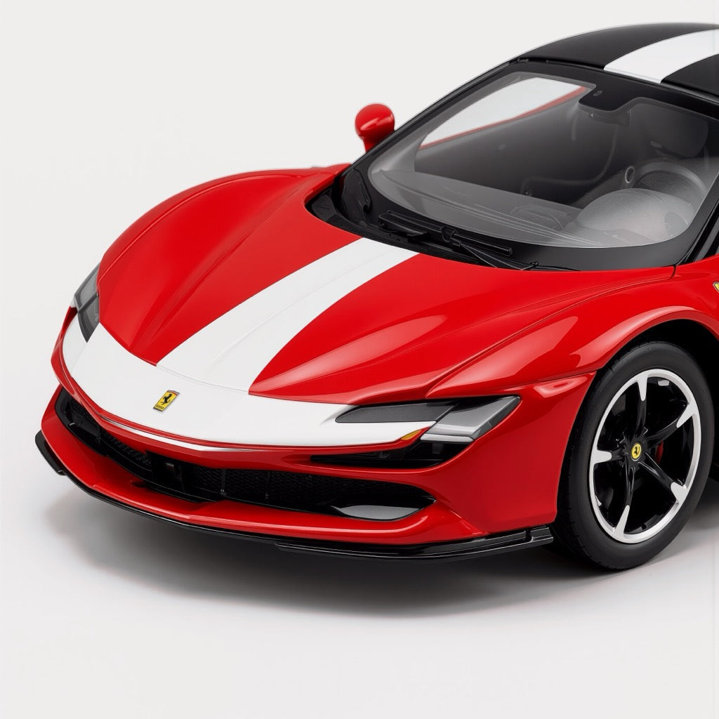 Ferrari SF90 Stradale Red White Stripe Scale Model 1:64