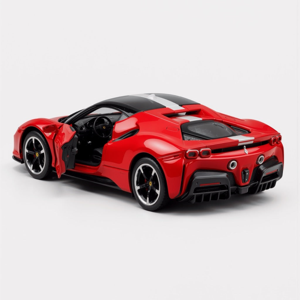 Ferrari SF90 Stradale Red White Stripe Scale Model 1:64