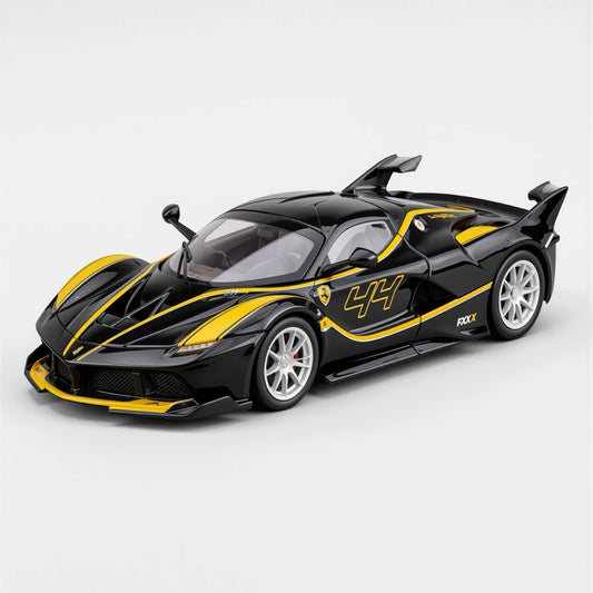 Ferrari FXX K Black Yellow Scale Model 1:64