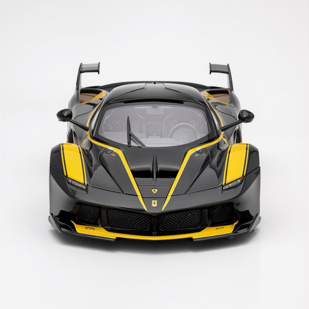Ferrari FXX K Black Yellow Scale Model 1:64