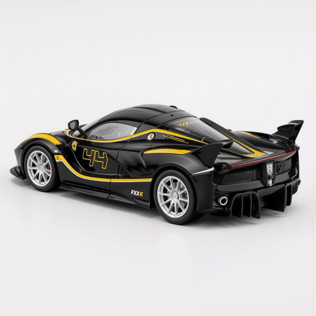 Ferrari FXX K Black Yellow Scale Model 1:64