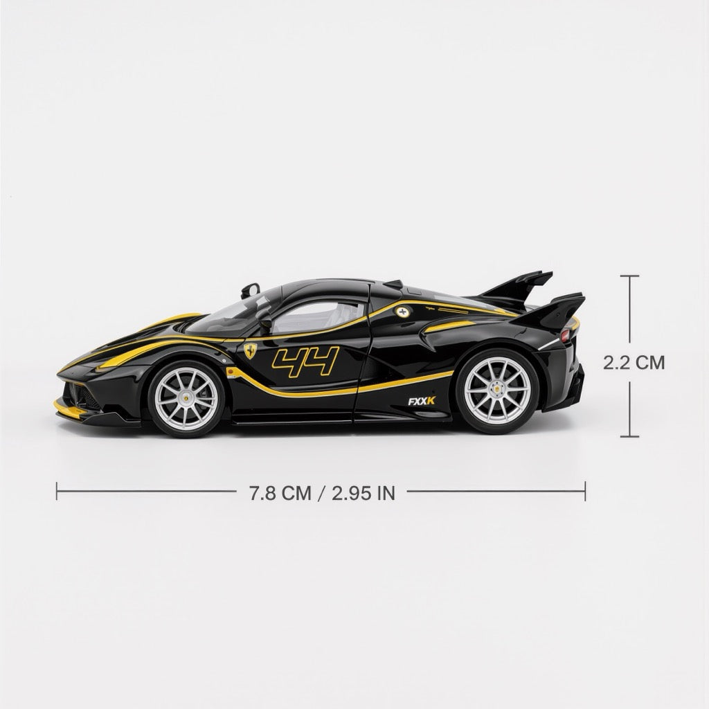 Ferrari FXX K Black Yellow Scale Model 1:64