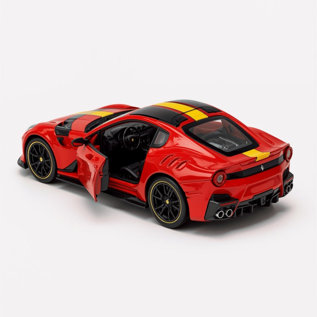 Ferrari 812 Competizione Red Yellow Stripe Scale Model 1:64