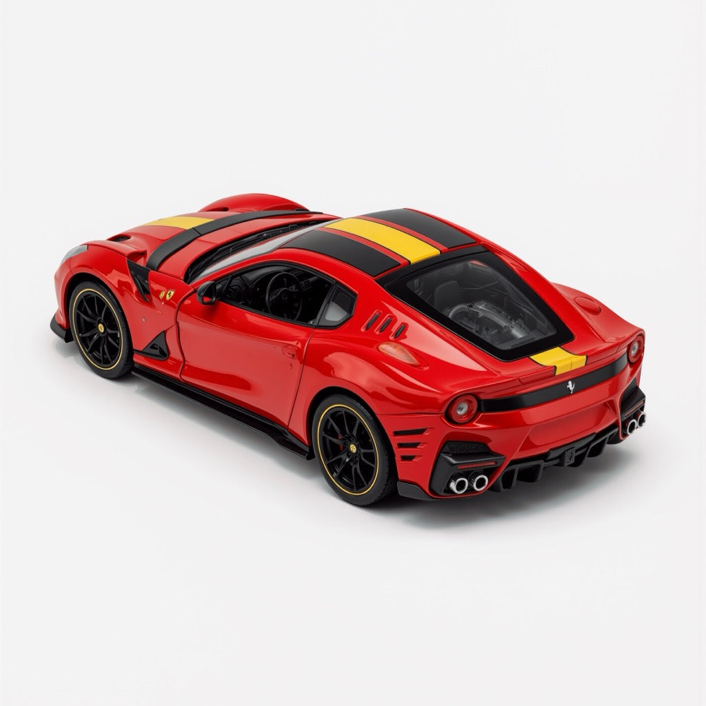 Ferrari 812 Competizione Red Yellow Stripe Scale Model 1:64