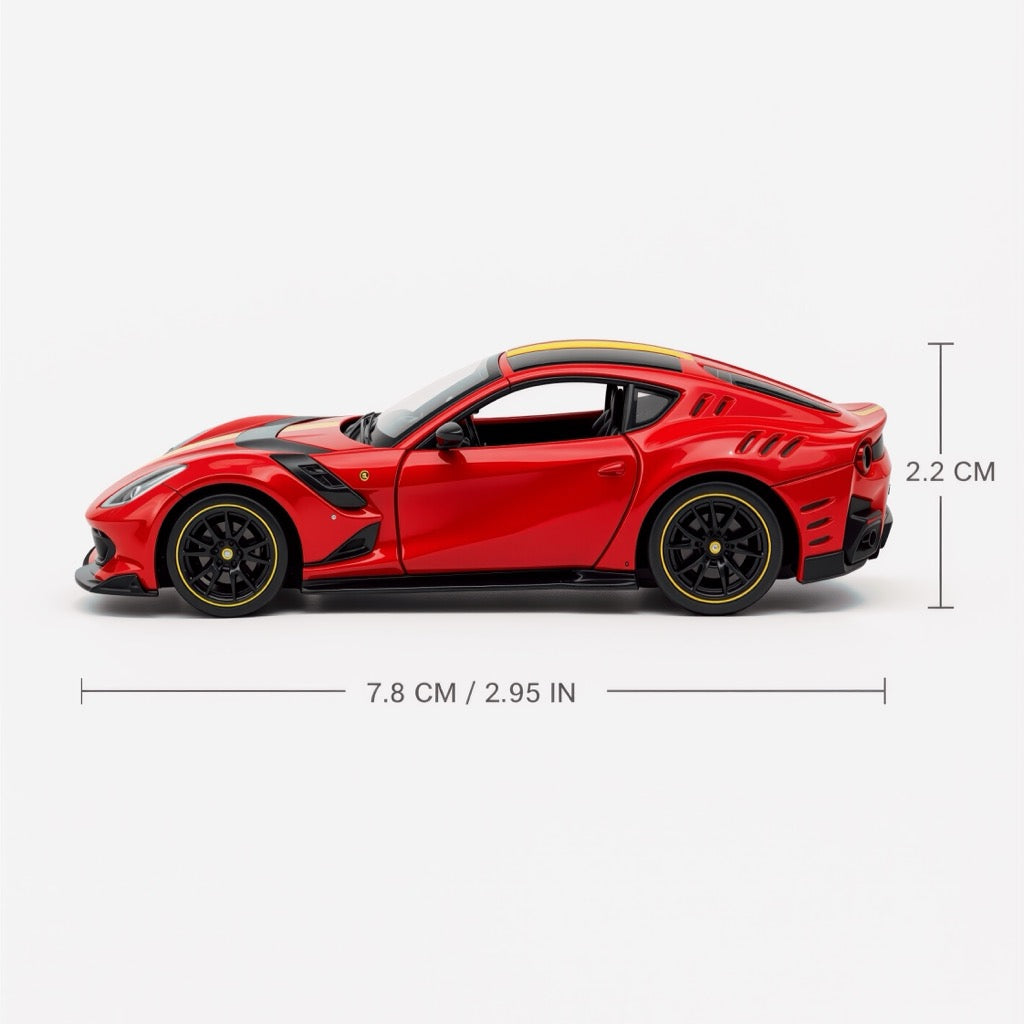 Ferrari 812 Competizione Red Yellow Stripe Scale Model 1:64