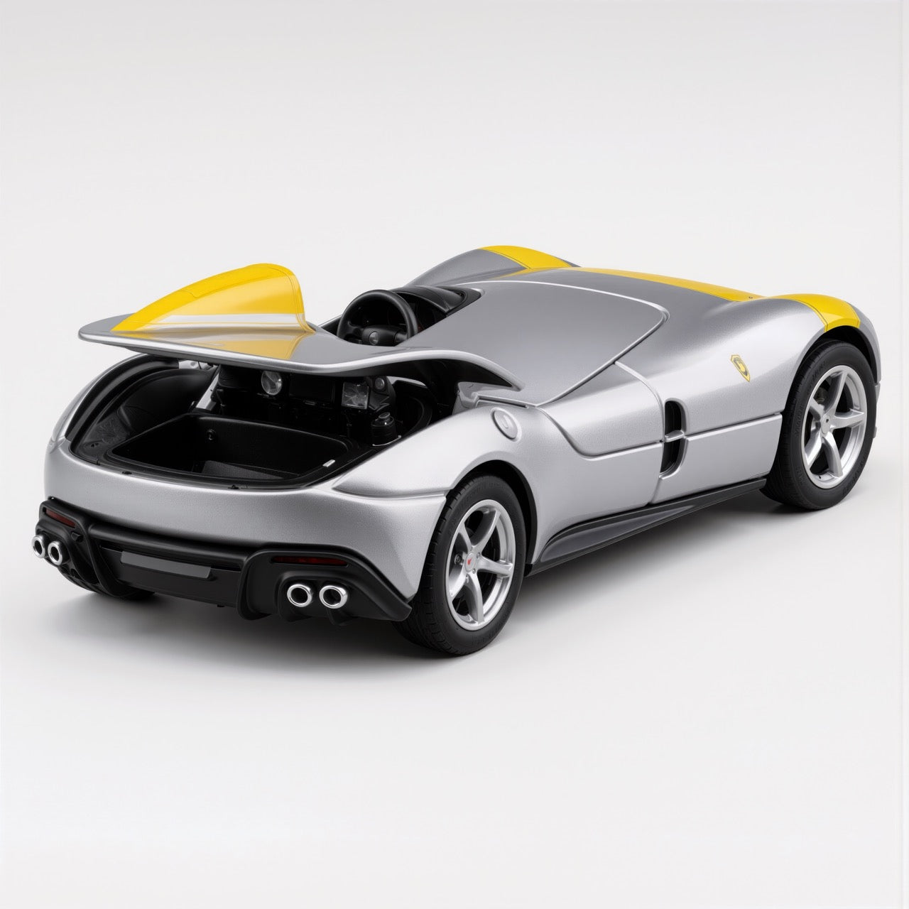Ferrari Monza SP1 Silver Yellow Scale Model 1:64