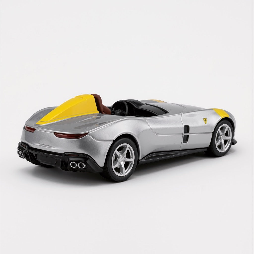 Ferrari Monza SP1 Silver Yellow Scale Model 1:64