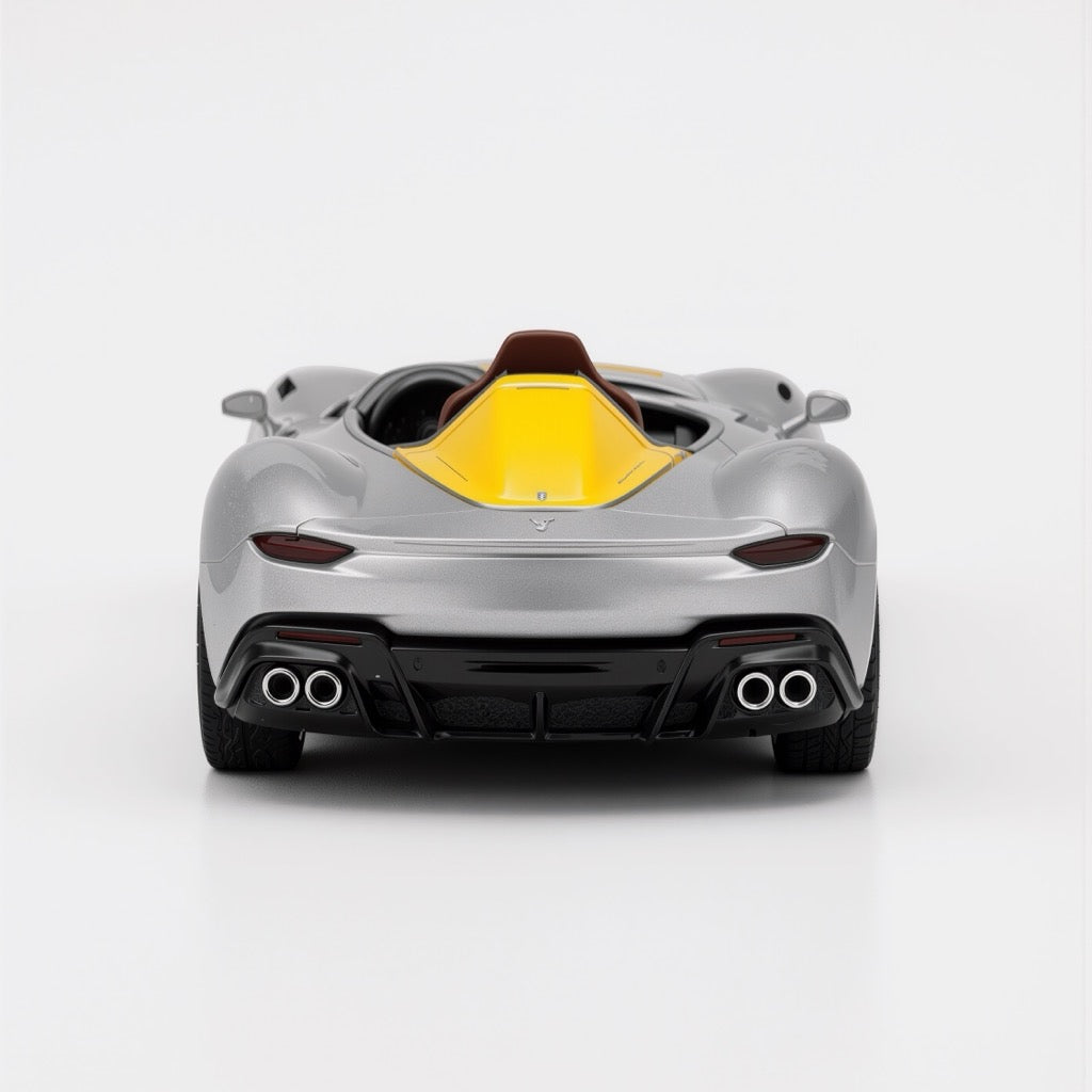 Ferrari Monza SP1 Silver Yellow Scale Model 1:64
