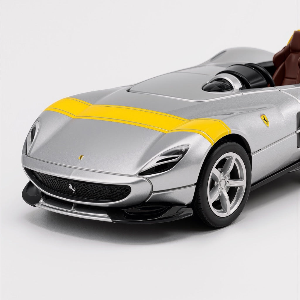 Ferrari Monza SP1 Silver Yellow Scale Model 1:64