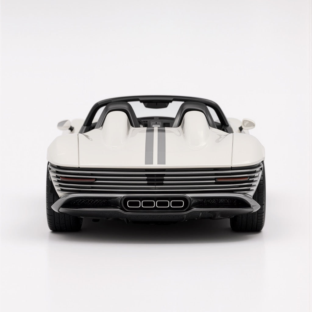 Ferrari Daytona SP3 White Silver Stripe Scale Model 1:64