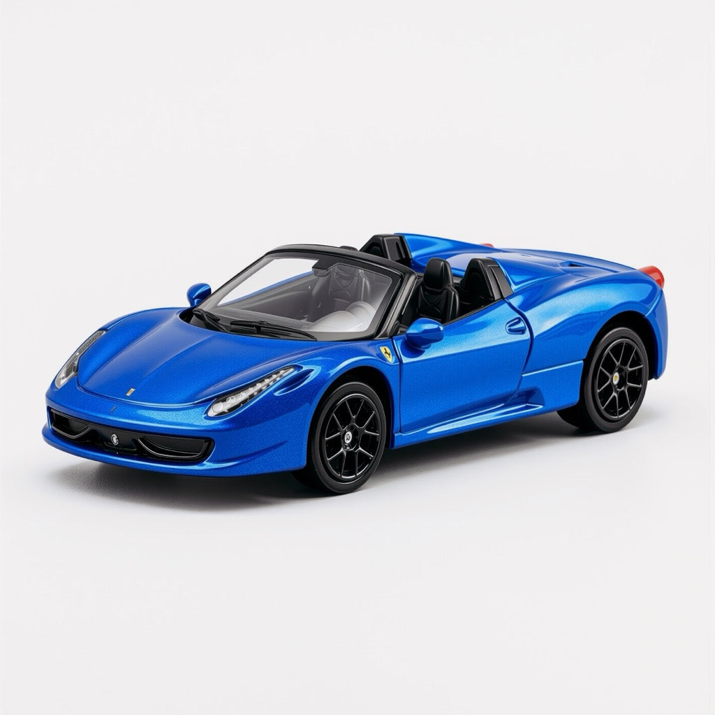 458 Spider Metallic Blue Scale Model 1:64