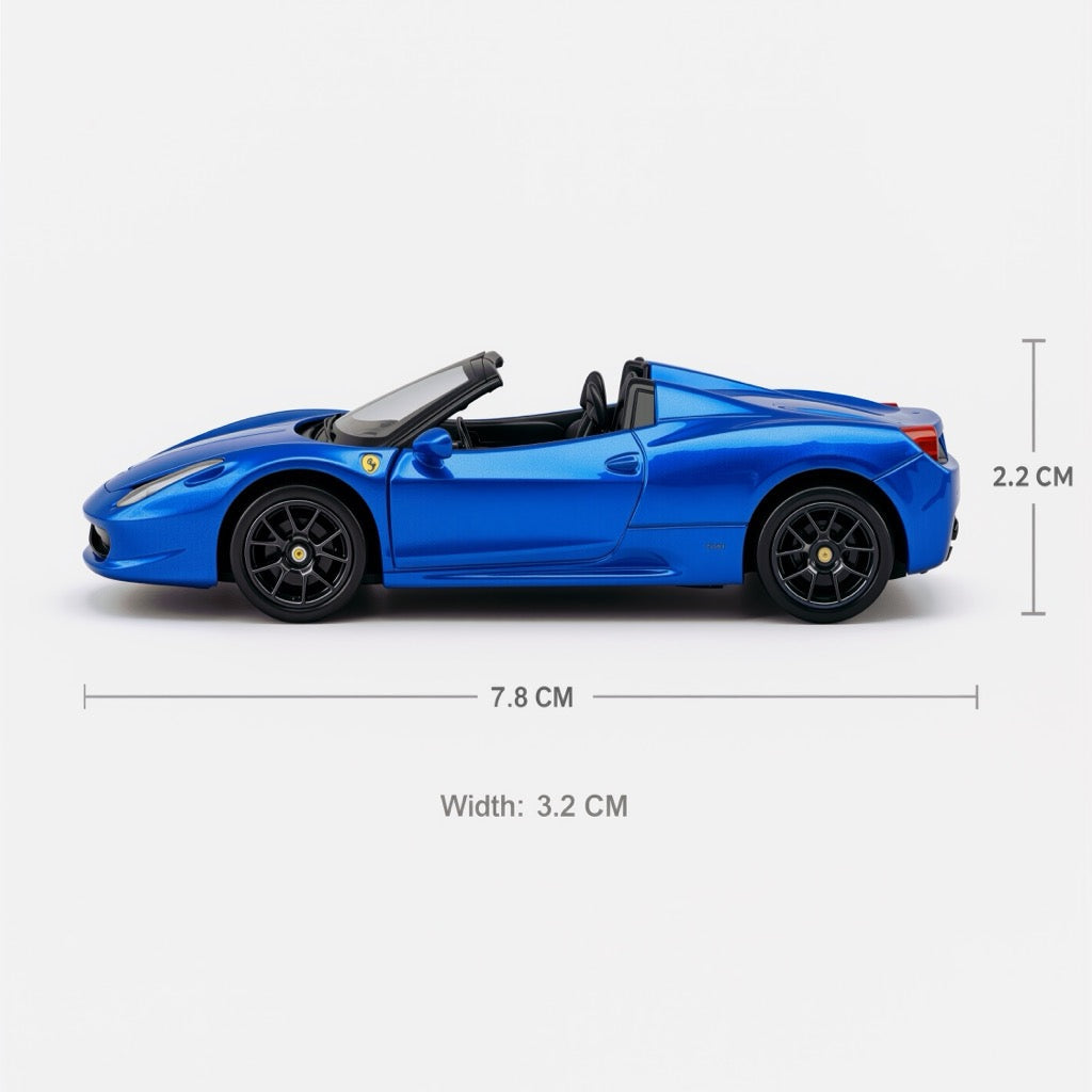 458 Spider Metallic Blue Scale Model 1:64