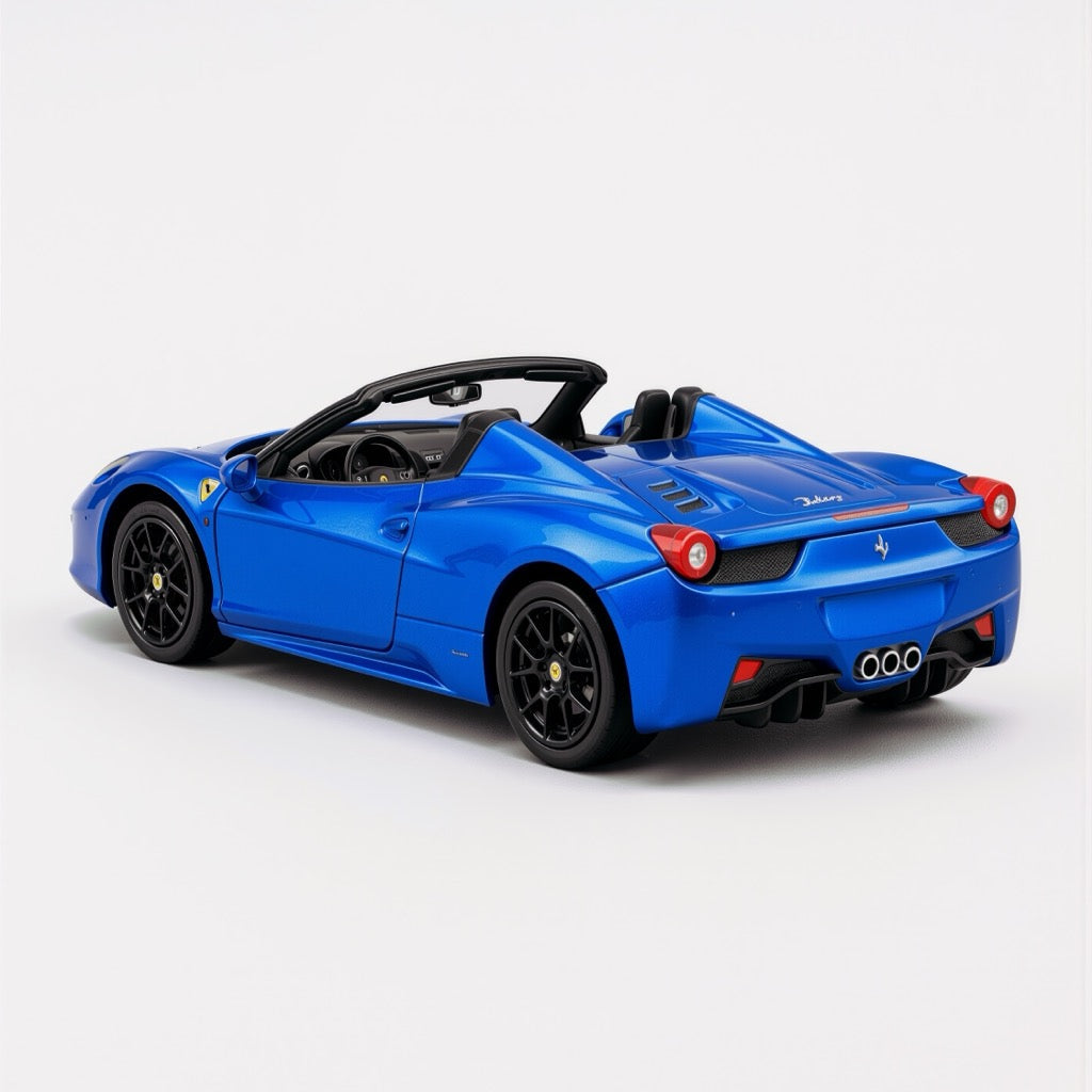 458 Spider Metallic Blue Scale Model 1:64