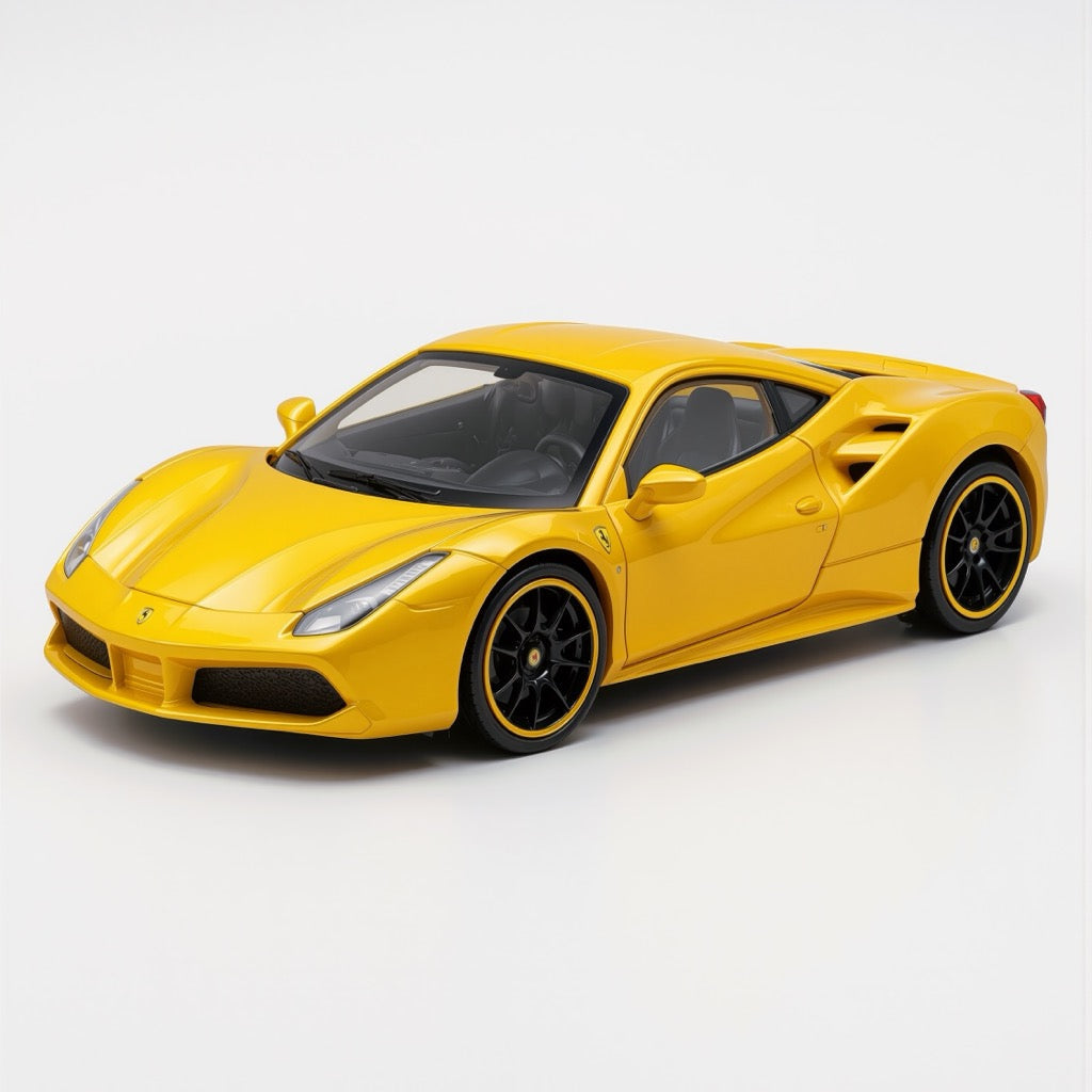Ferrari 488 GTB Yellow Scale Model 1:64