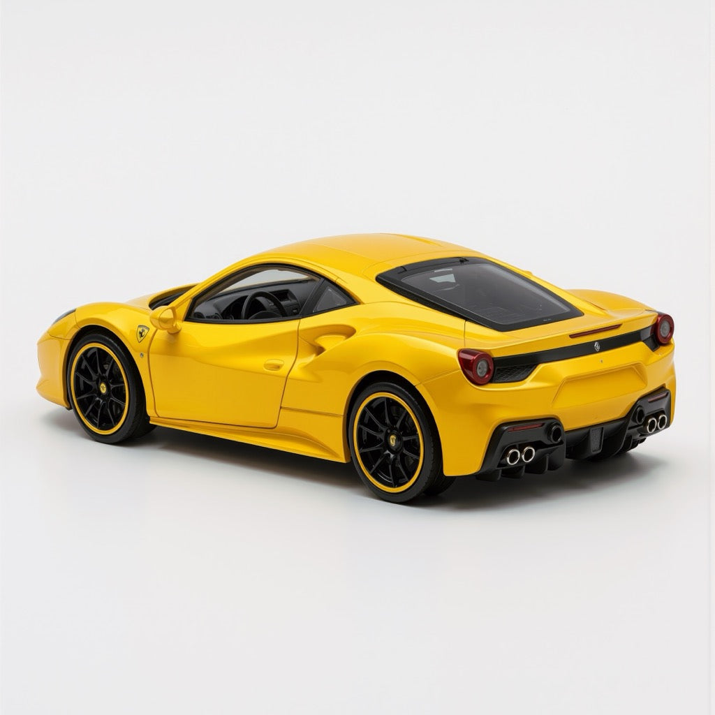 Ferrari 488 GTB Yellow Scale Model 1:64