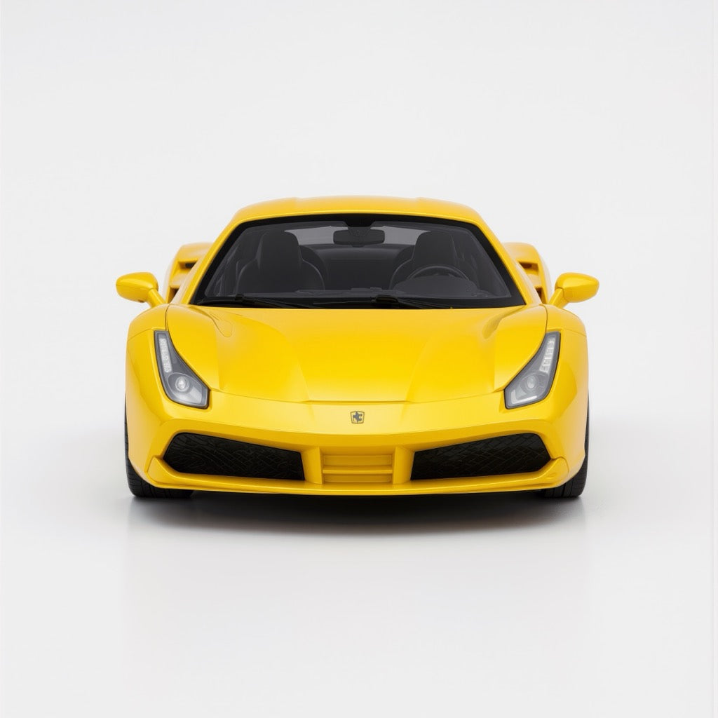 Ferrari 488 GTB Yellow Scale Model 1:64