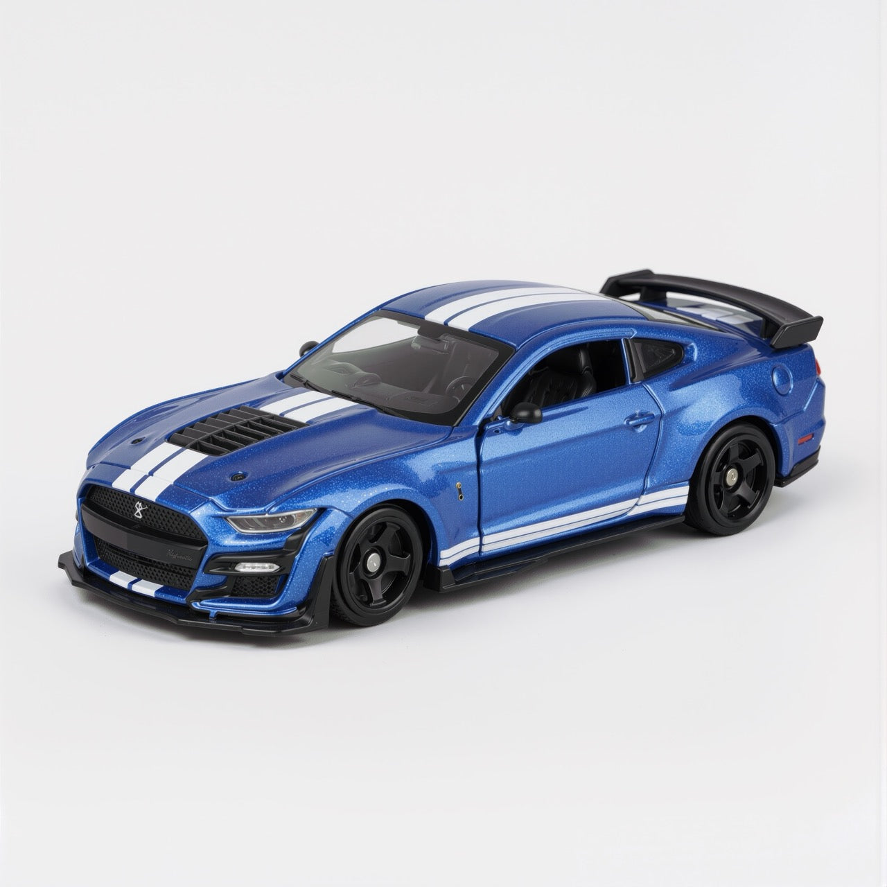 Ford Mustang Shelby GT500 Blue White Stripe Scale Model 1:64
