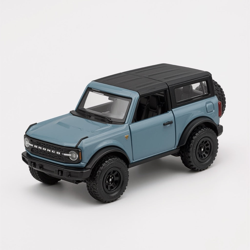 Ford Bronco Blue Grey Scale Model 1:64