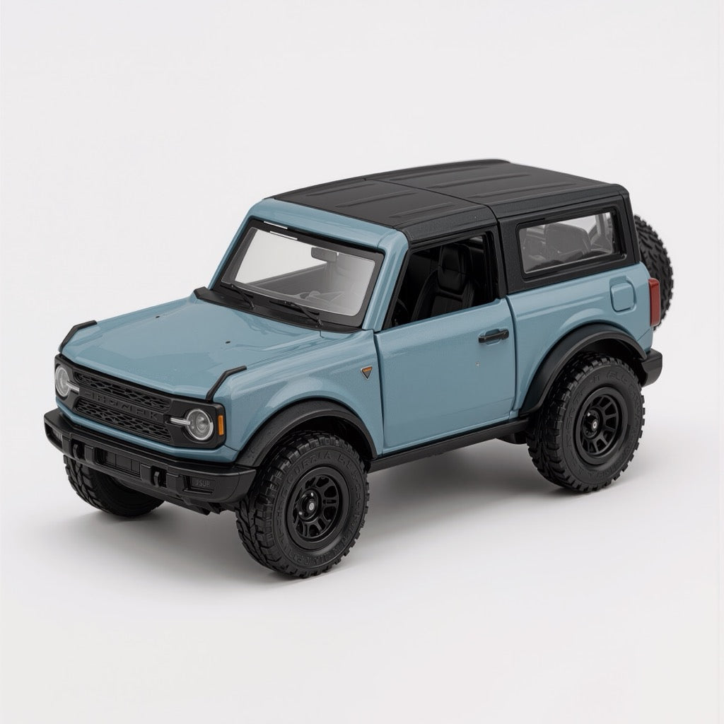Ford Bronco Blue Grey Scale Model 1:64
