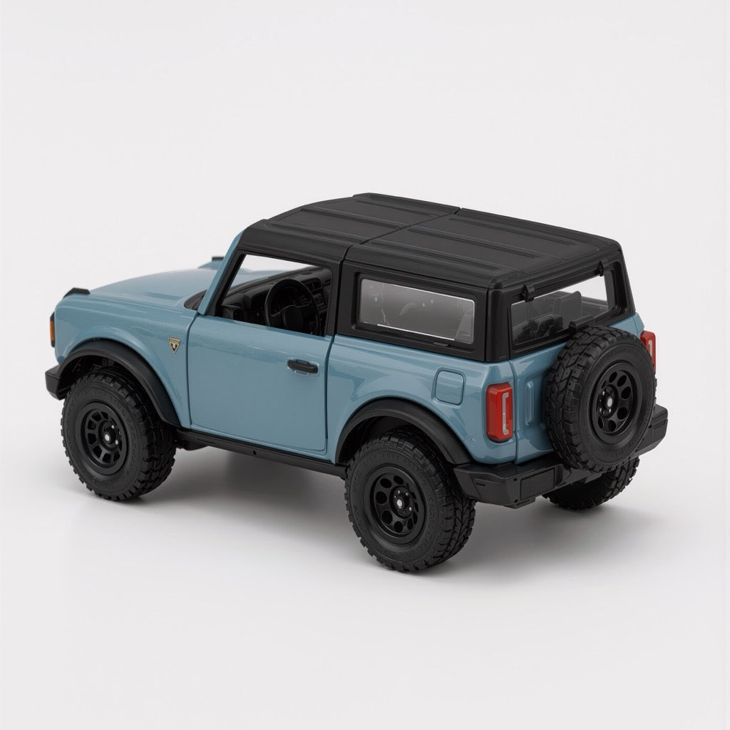 Ford Bronco Blue Grey Scale Model 1:64