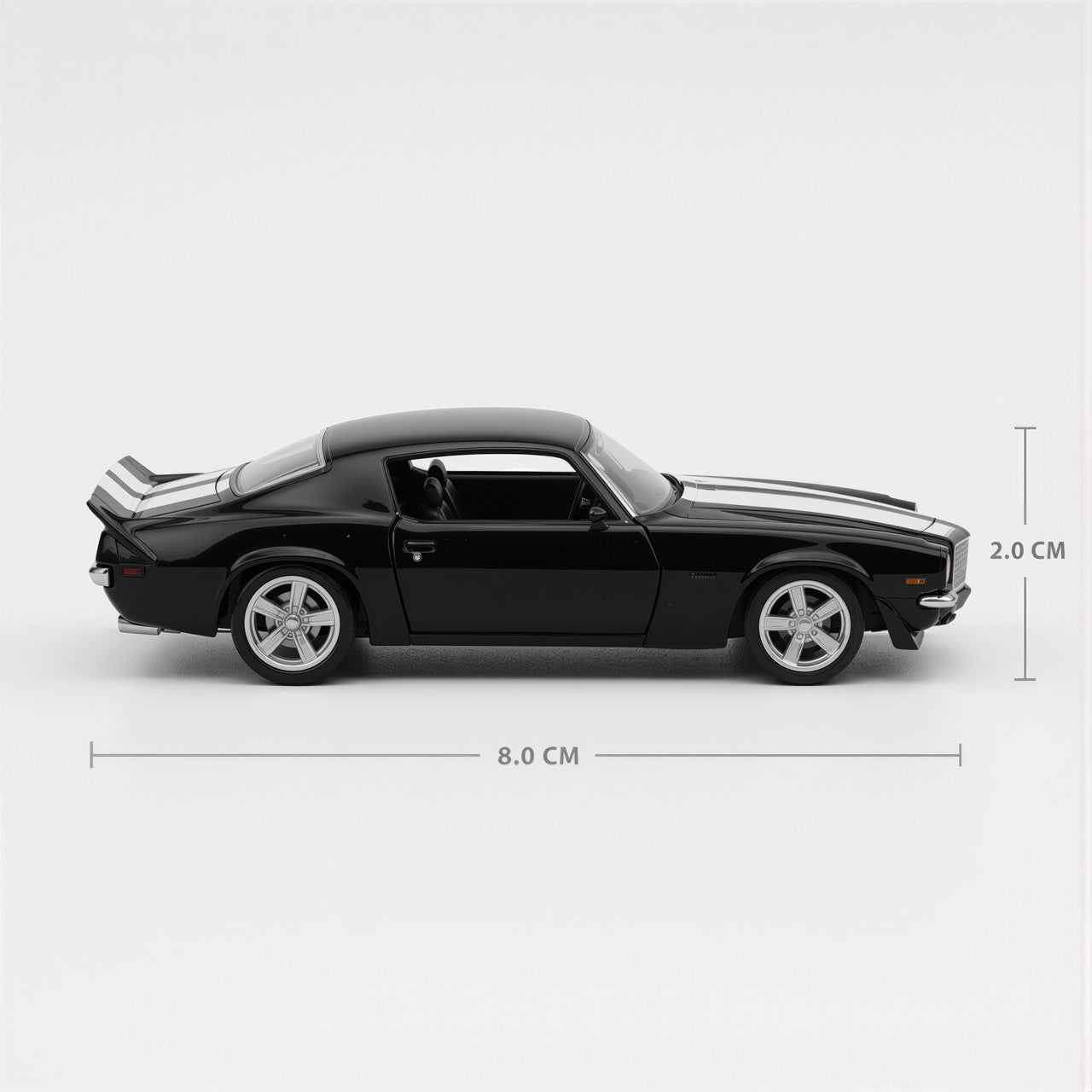 Camaro Z/28 Black White Stripe Scale Model 1:64