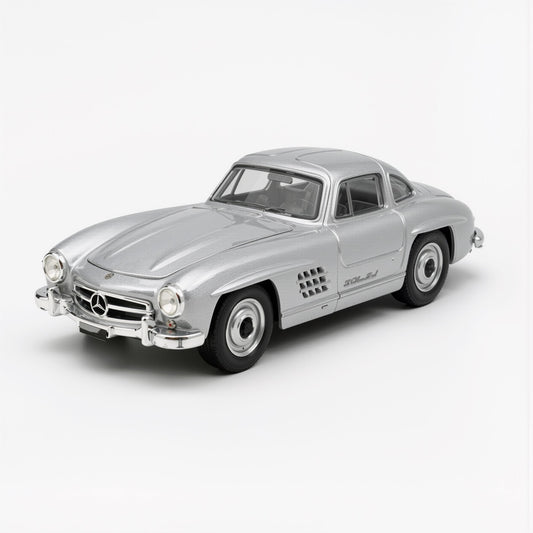 Benz 300 SL Gullwing Silver Scale Model 1:64