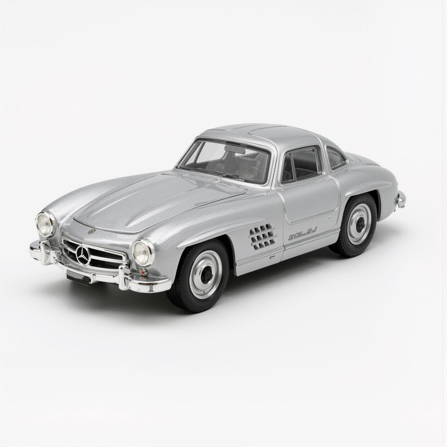 Benz 300 SL Gullwing Silver Scale Model 1:64