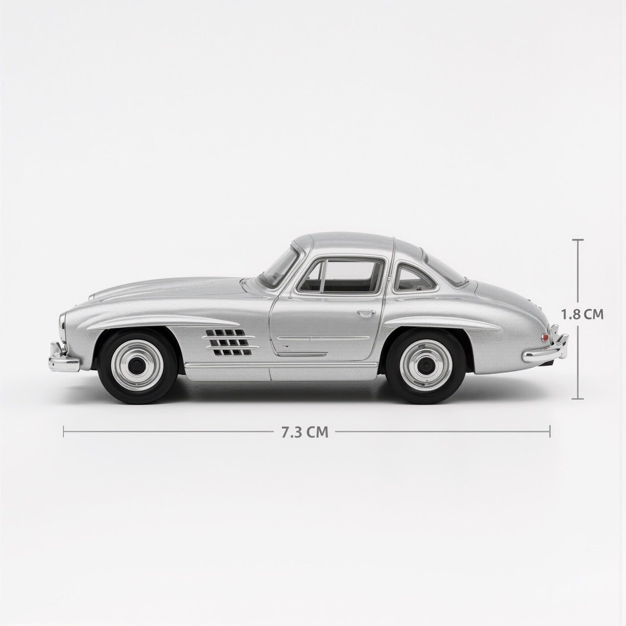 Benz 300 SL Gullwing Silver Scale Model 1:64
