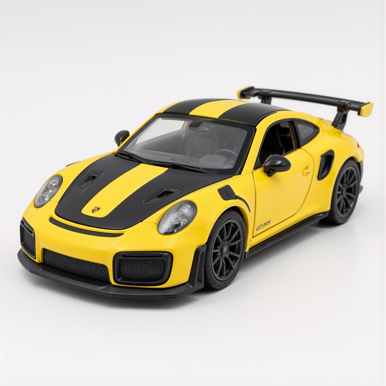 Porsche 911 GT3 RS Yellow Black Stripe Scale Model 1:64