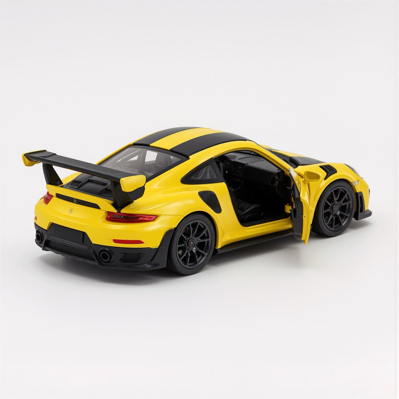 Porsche 911 GT3 RS Yellow Black Stripe Scale Model 1:64
