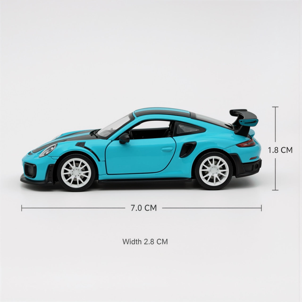 911 GT2 RS Cyan Black Scale Model 1:64