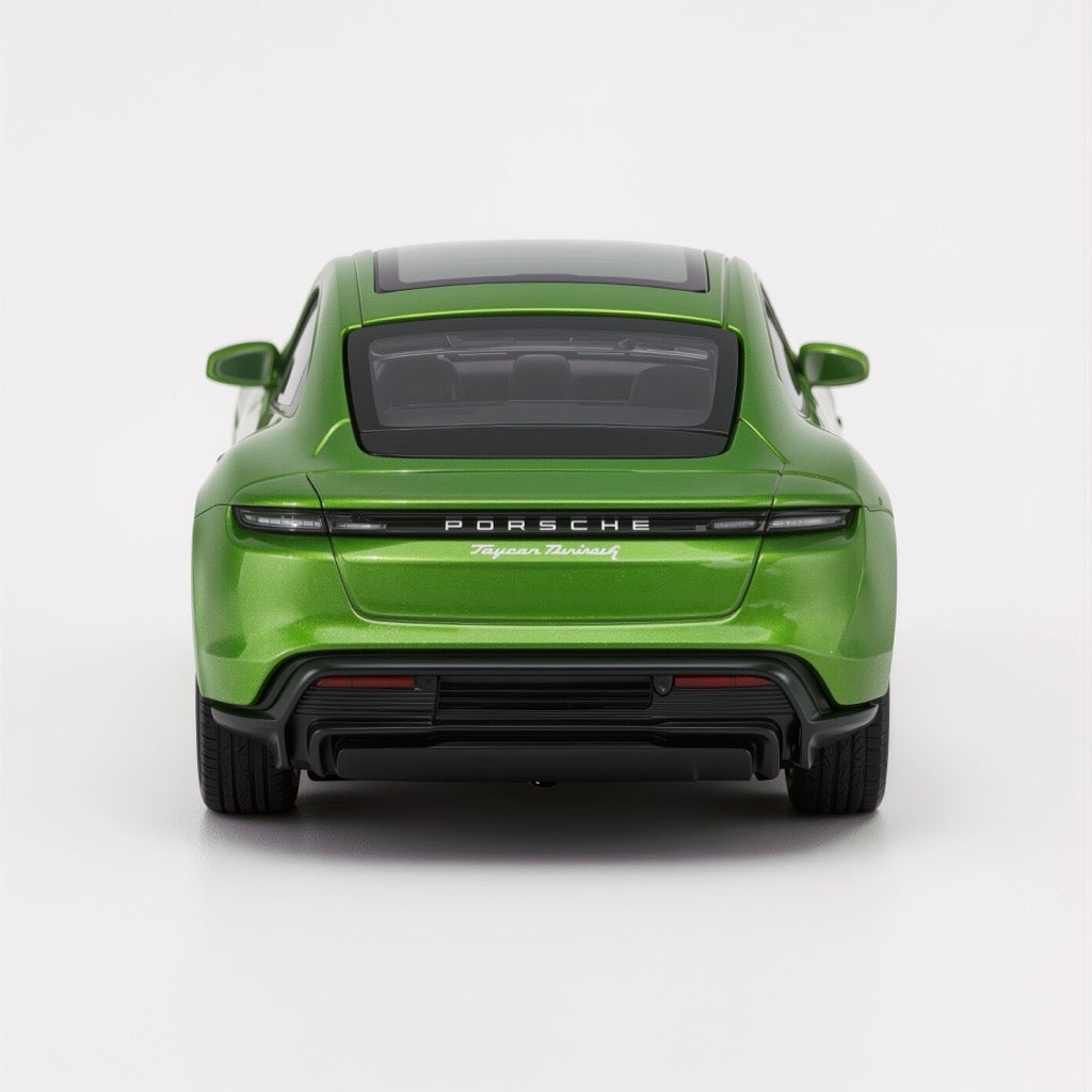 Porsche Taycan Turbo S Metallic Green Car Scale Model 1:64